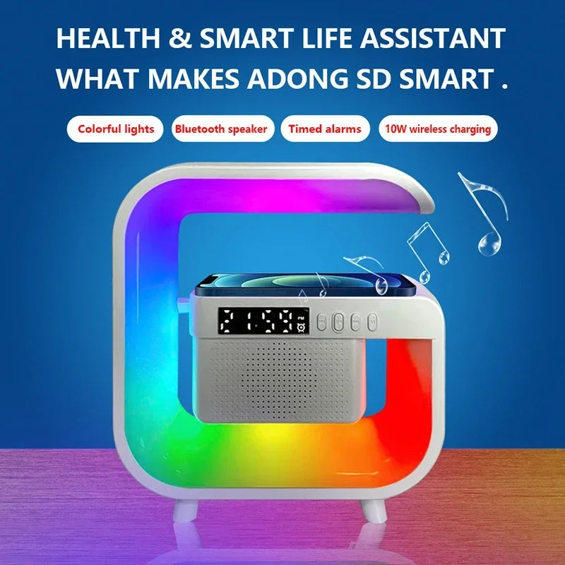 Xiaomi Wireless Bluetooth 5.0 Speaker RGB Night Light FM Speaker With Wireless Charger Stand Fast Charging For iphone Samsung Mike's mixed store