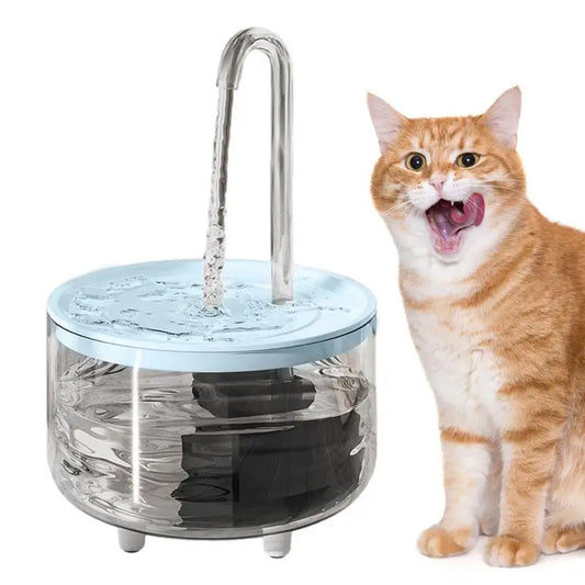 Cat Fountains For Drinking Wireless 1L Battery Operated USB Cat Water Fountain Automatic Cat Water Dispenser Clear Pet Fountain