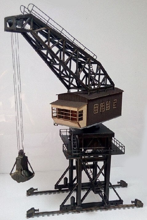 1/87 Model Train HO Scale Large Coal Feeder Tower Crane Stoker Crane DIY Kit Architectural Model Material Sand Table Model Gift