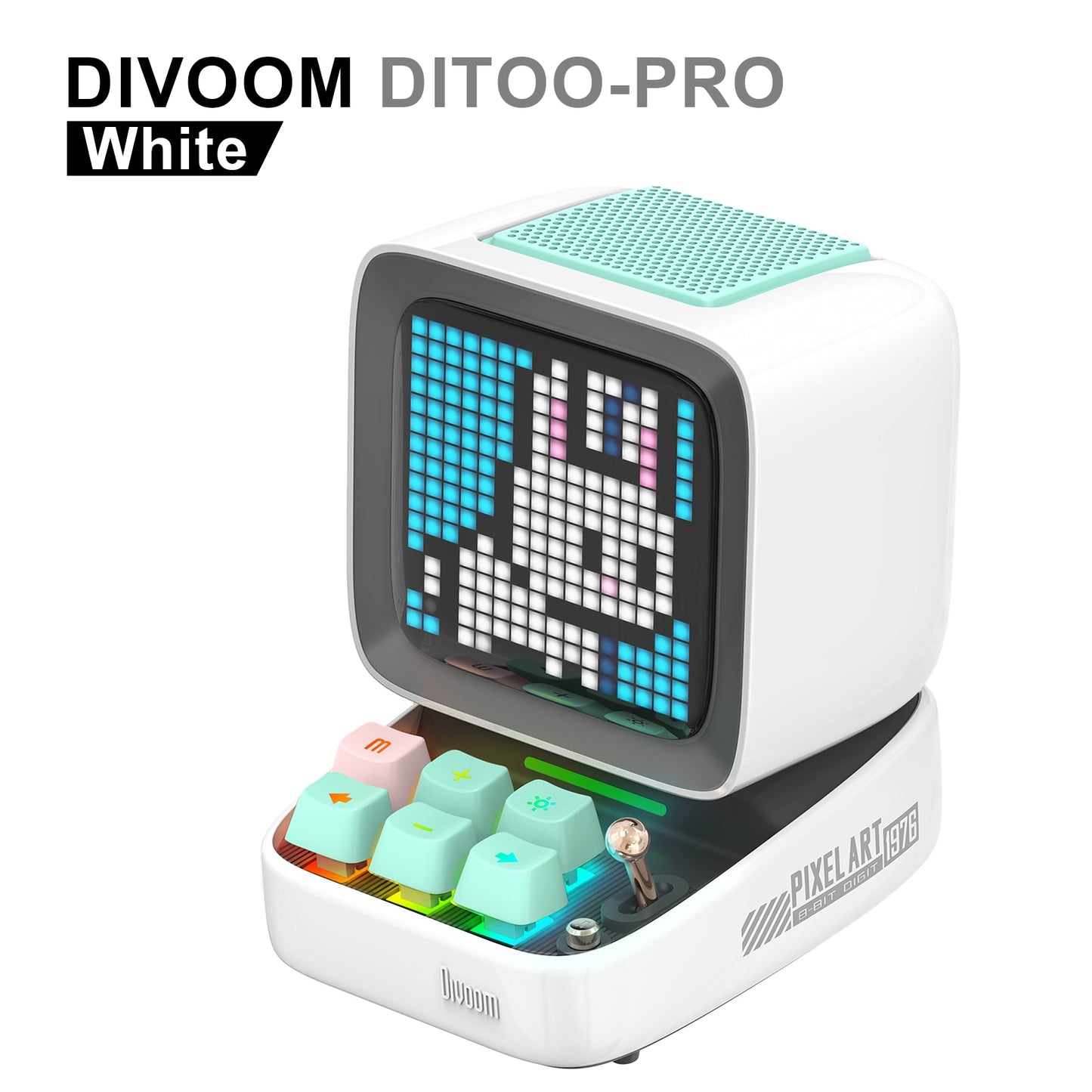 Divoom Ditoo-Pro Retro Pixel Art Bluetooth Portable Speaker Alarm Clock DIY LED Display Board, Cute Gift Home Light Decoration