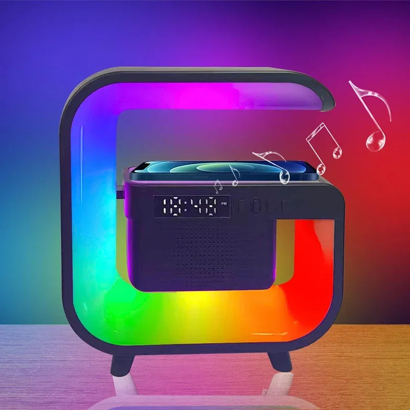 Xiaomi Wireless Bluetooth 5.0 Speaker RGB Night Light FM Speaker With Wireless Charger Stand Fast Charging For iphone Samsung Mike's mixed store