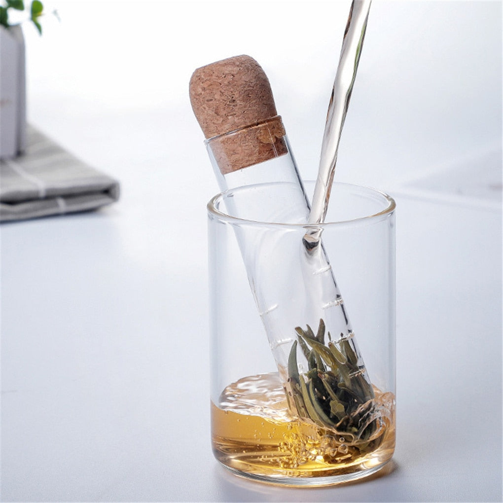 Glass Tea Infuser Tea Filter Creative Pipe Glass Design Tea Strainer Fancy Filter for Puer Tea Cup Mug Herb Kitchen Accessories