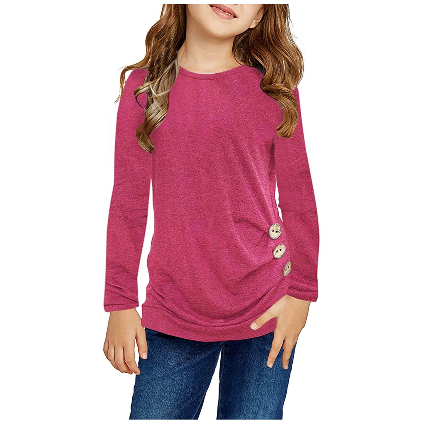 Girls T Shirts Kids Spring Summer Shirts For Girls Long Sleeve Colorblock Girls T-shirt Tops 6 8 9 10 12 Years Big Girls Clothes