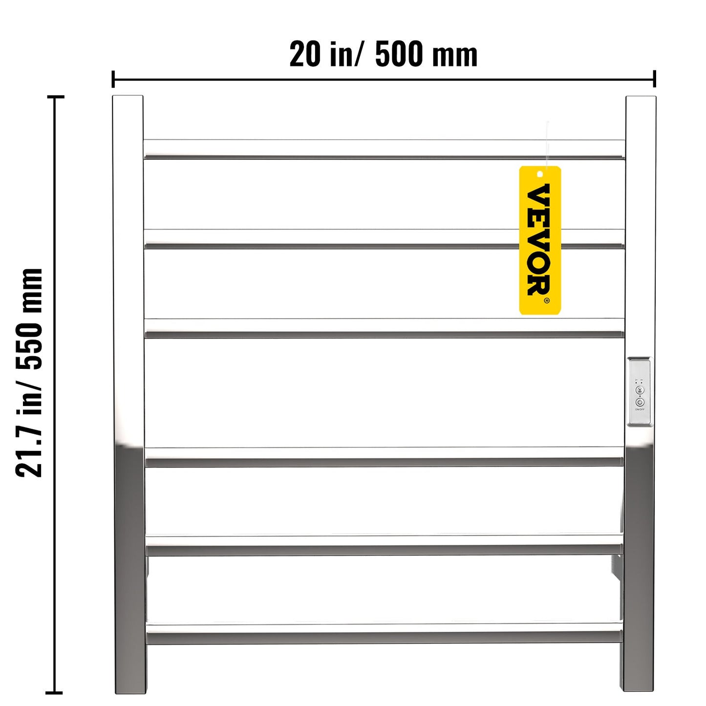 VEVOR Heated Towel Rack Towel Heater Warmer 4/6/8/10/12 Bars Polishing Brushed/ Mirror Polished/ Powder Coated Steel Squared