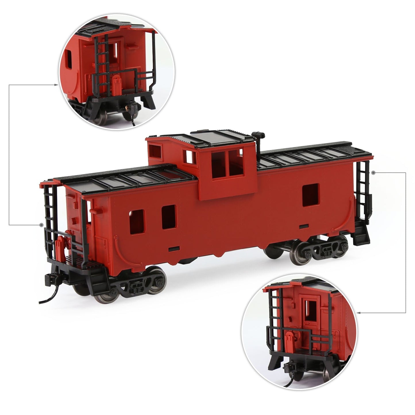 Evemodel Trains - HO Scale 36' Wide Vision Caboose Painted Unlettered Wagons C8763