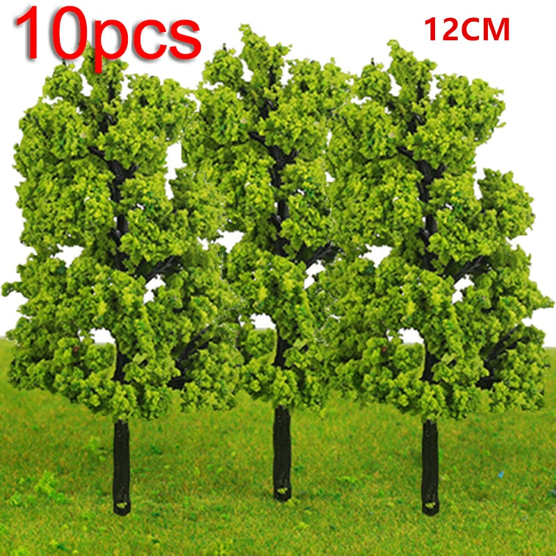 20/70pcs Plastic Model Train Artificial Miniature Tree Scenery Railroad Decoration Building Landscape Accessories Toys for Kids