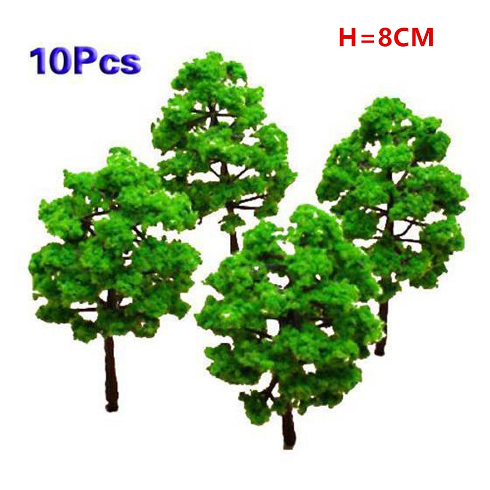 20/70pcs Plastic Model Train Artificial Miniature Tree Scenery Railroad Decoration Building Landscape Accessories Toys for Kids