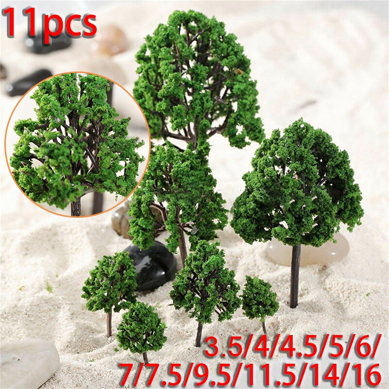 20/70pcs Plastic Model Train Artificial Miniature Tree Scenery Railroad Decoration Building Landscape Accessories Toys for Kids