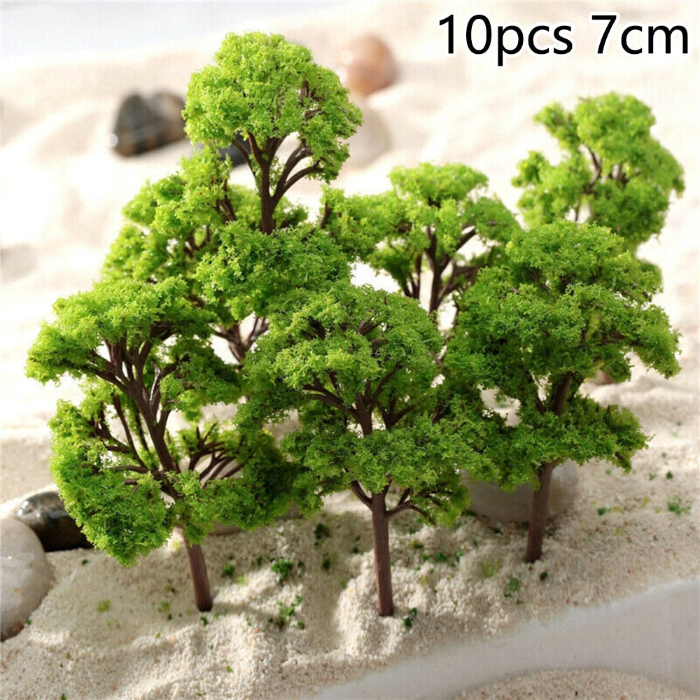 20/70pcs Plastic Model Train Artificial Miniature Tree Scenery Railroad Decoration Building Landscape Accessories Toys for Kids