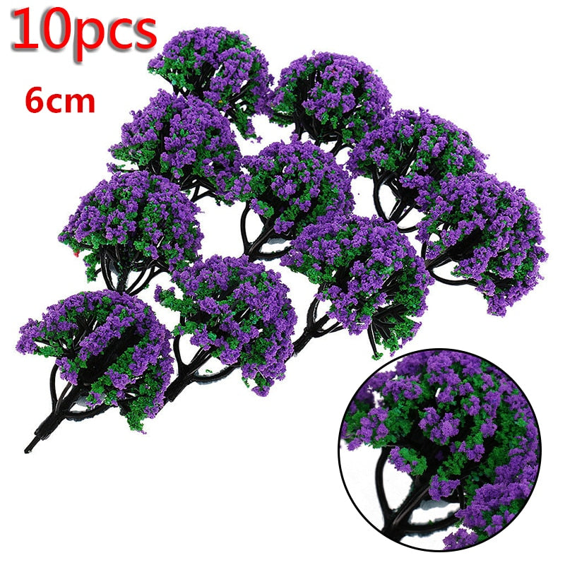 20/70pcs Plastic Model Train Artificial Miniature Tree Scenery Railroad Decoration Building Landscape Accessories Toys for Kids