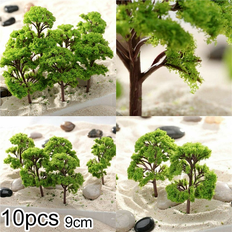 20/70pcs Plastic Model Train Artificial Miniature Tree Scenery Railroad Decoration Building Landscape Accessories Toys for Kids