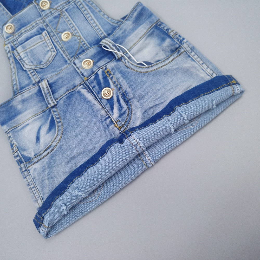 Size 3T & up Girls Denim Shorts Overalls