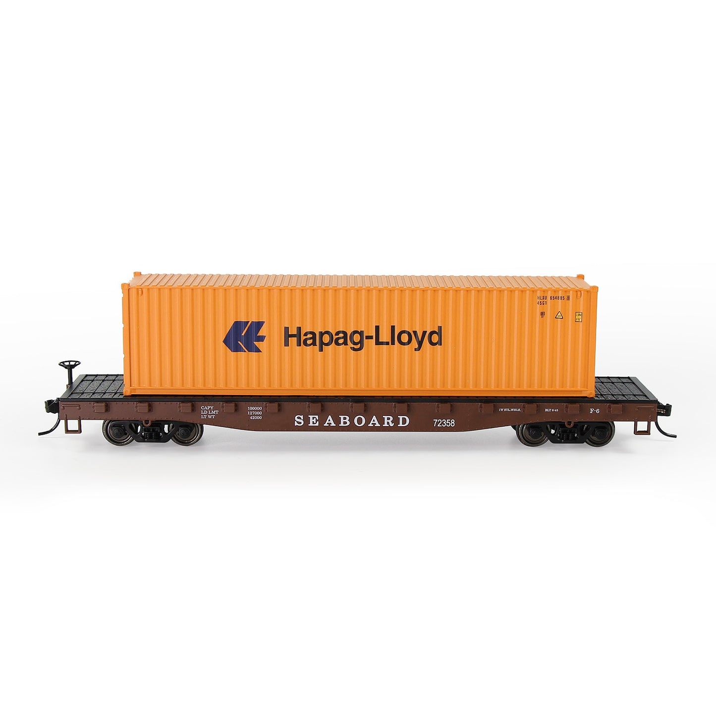 HO Scale 1:87 52ft Flat Car with Shipping Container