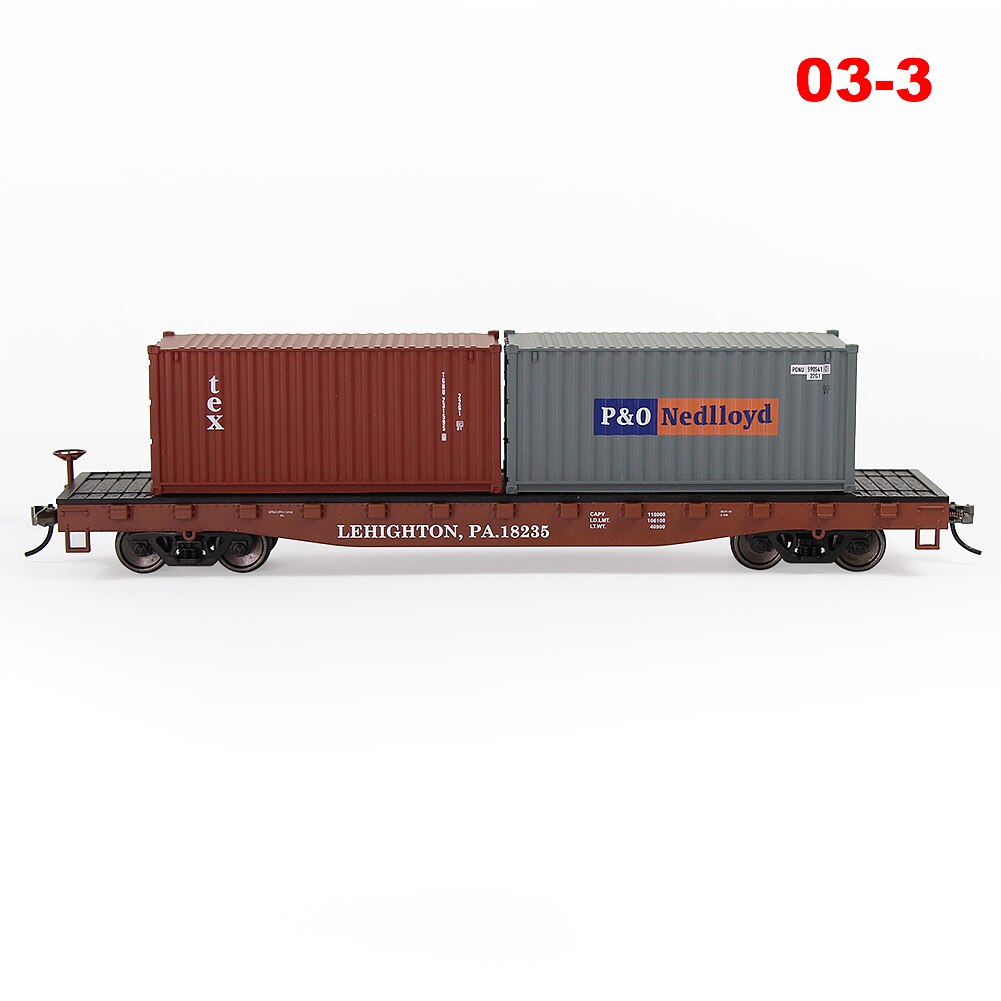 HO Scale 1:87 52ft Flat Car with Shipping Container