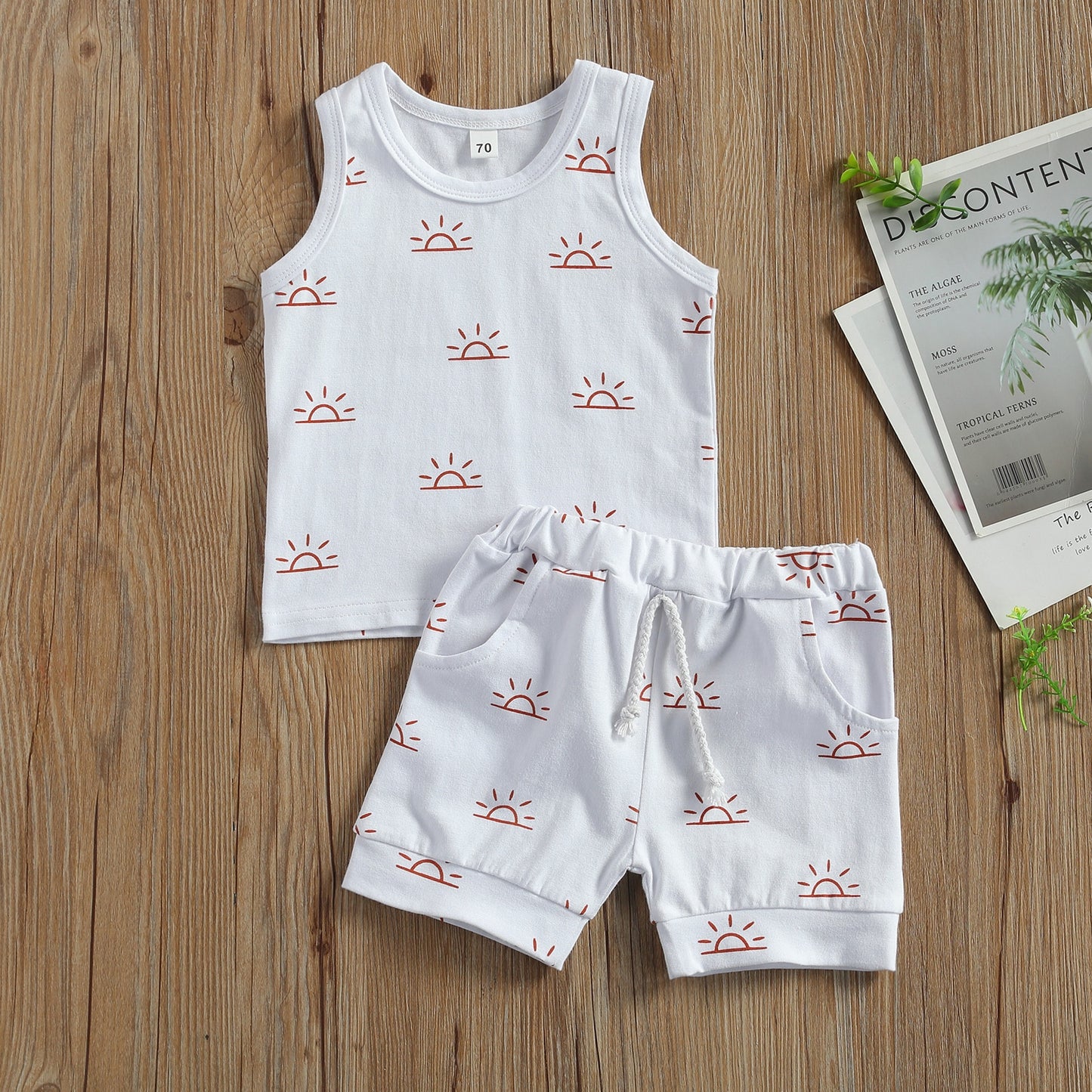 6M - 3T Sleeveless Pullover Top and Shorts Set