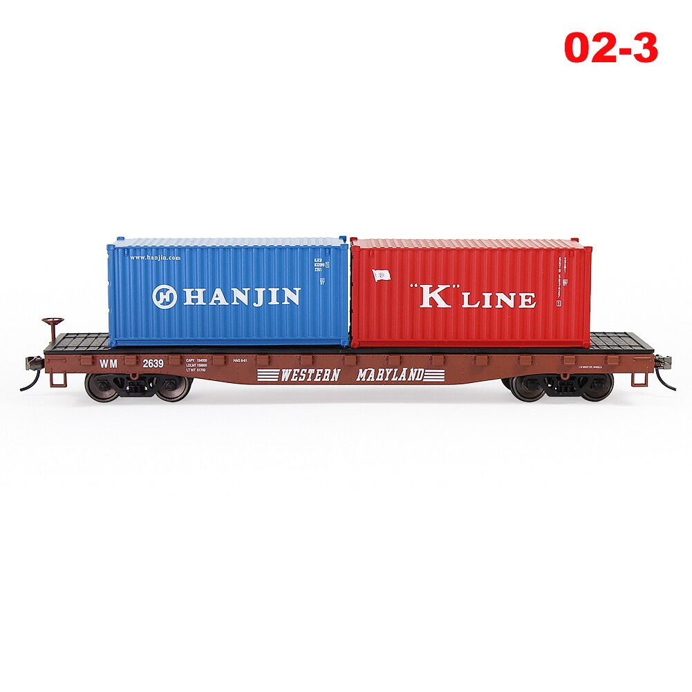 HO Scale 1:87 52ft Flat Car with Shipping Container