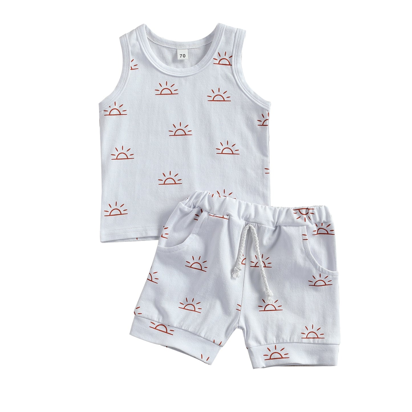 6M - 3T Sleeveless Pullover Top and Shorts Set