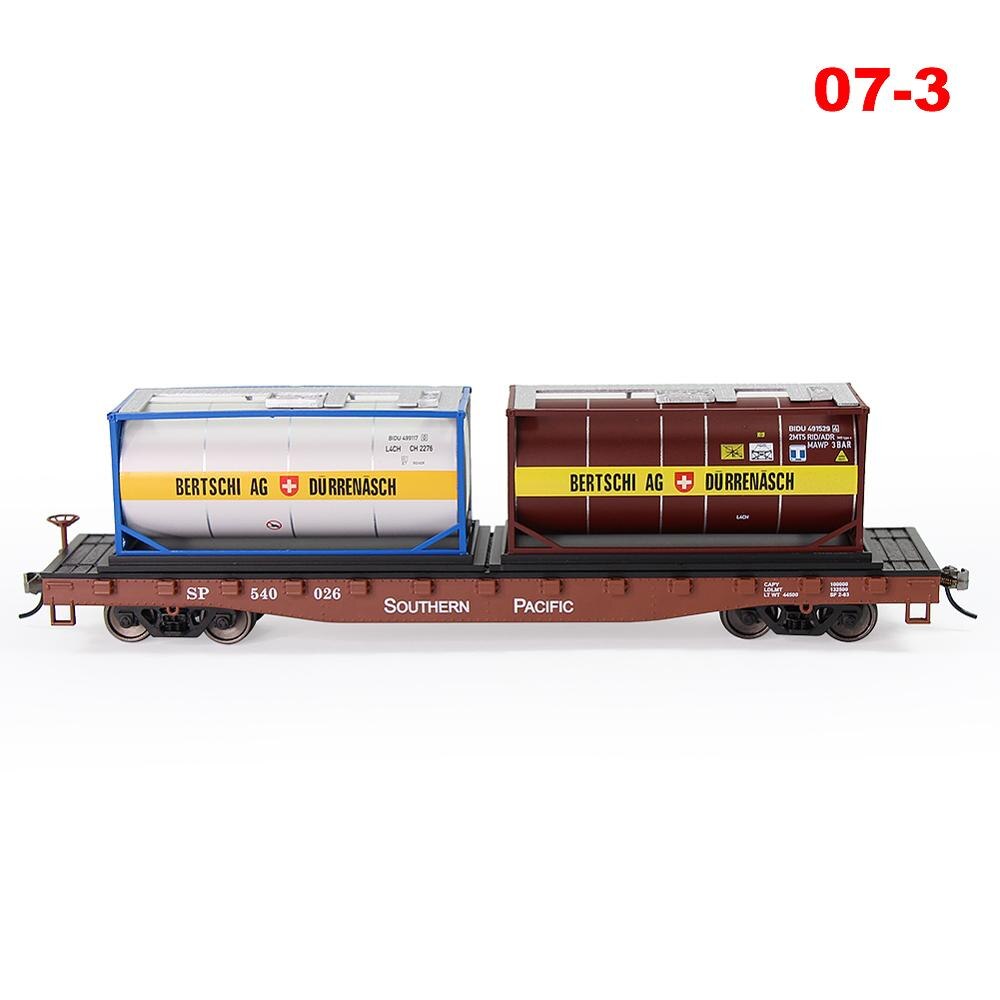 HO Scale 1:87 52ft Flat Car with Shipping Container