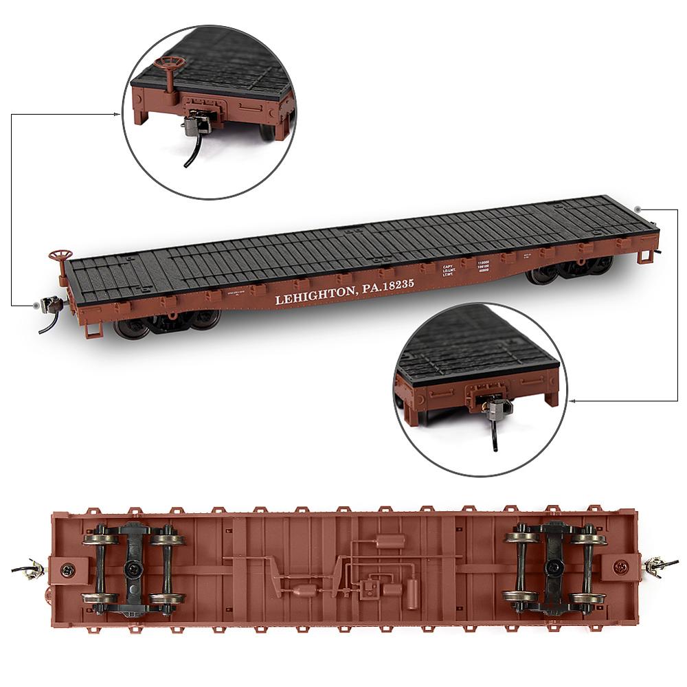 HO Scale 1:87 52ft Flat Car with Shipping Container