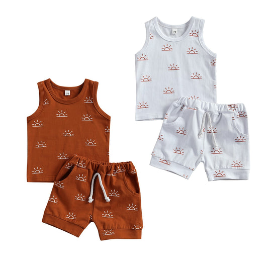 6M - 3T Sleeveless Pullover Top and Shorts Set