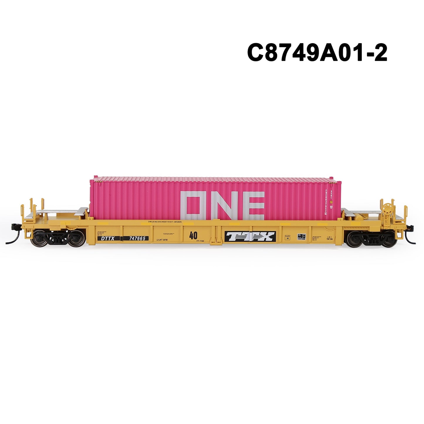 HO Scale 1:87 40ft Well Car with 20' 40' Shipping Container