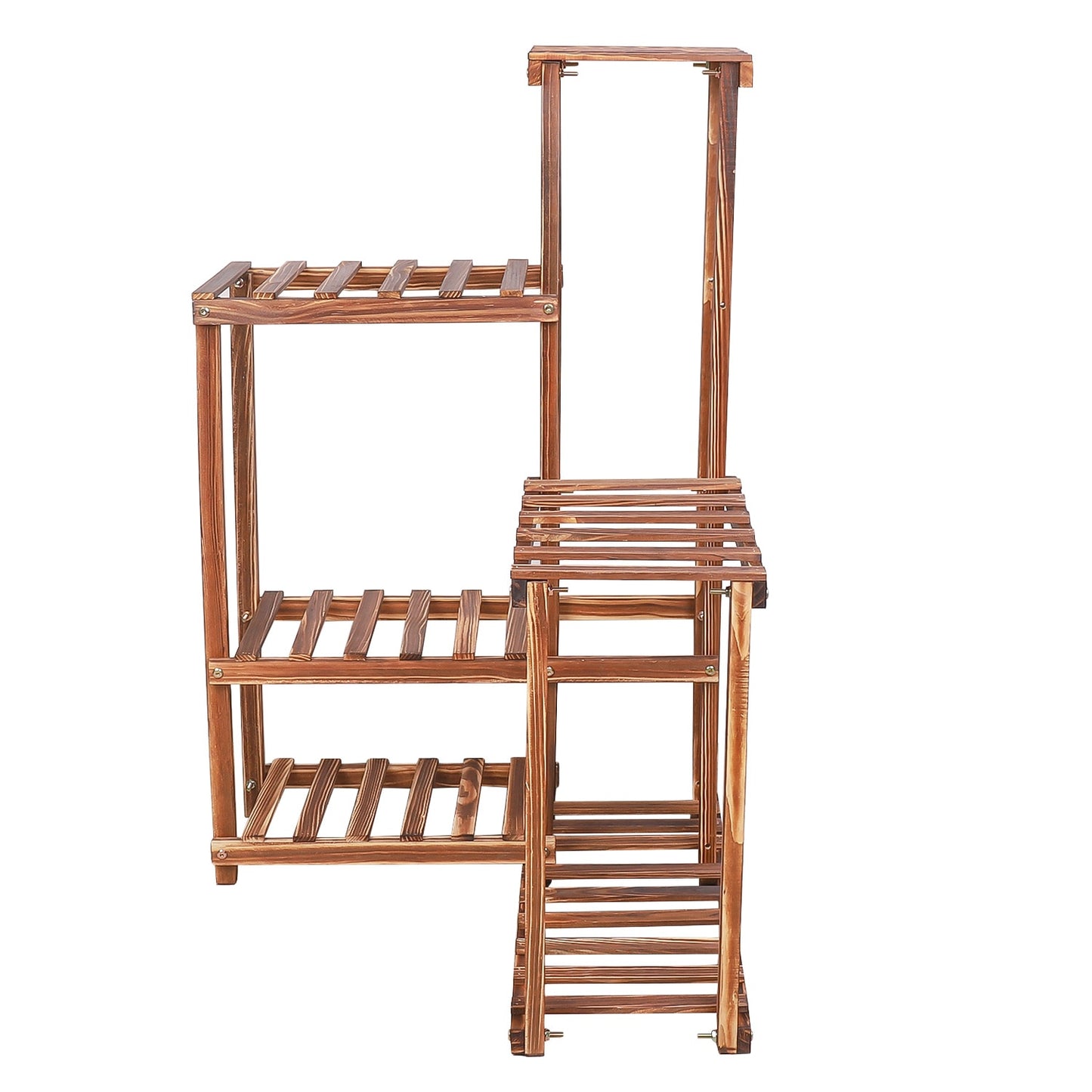 Corner Stand 6 Tier Wood Shelf Indoor Outdoor