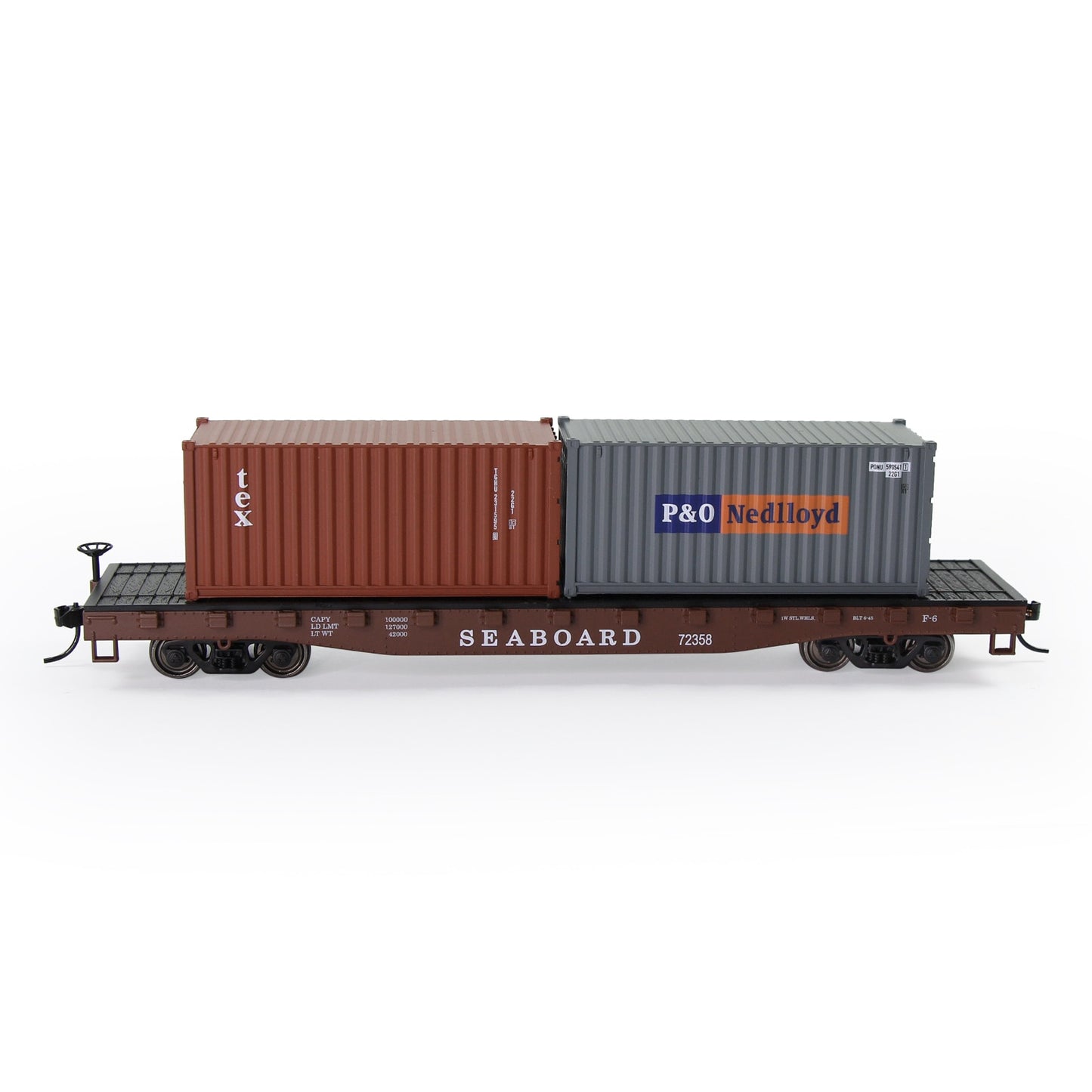 HO Scale 1:87 52ft Flat Car with Shipping Container