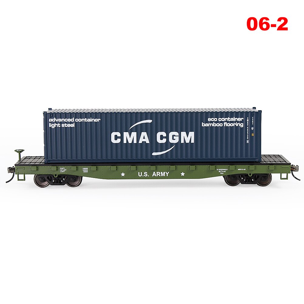 HO Scale 1:87 52ft Flat Car with Shipping Container