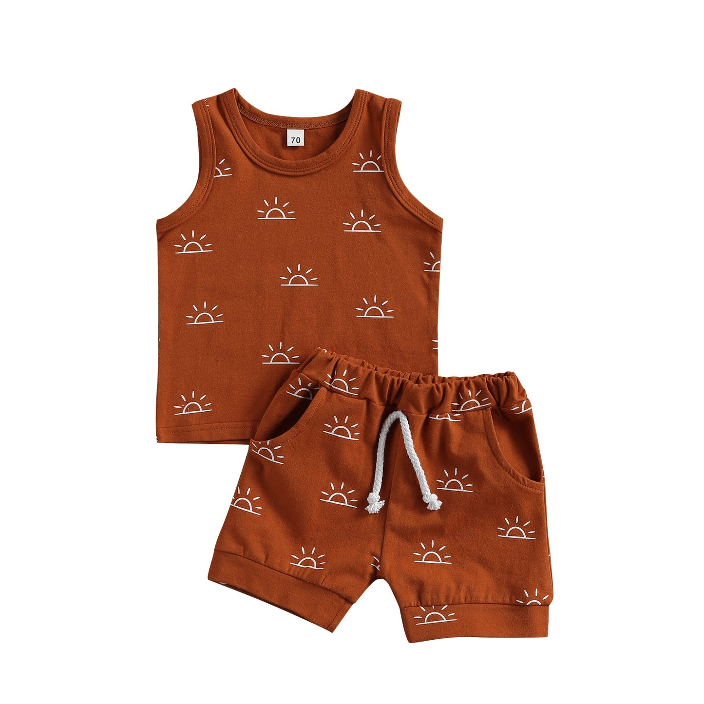 6M - 3T Sleeveless Pullover Top and Shorts Set