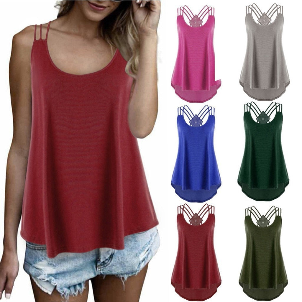 Womens Casual V Neck Vest Top