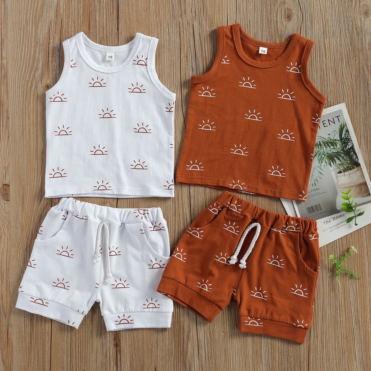 6M - 3T Sleeveless Pullover Top and Shorts Set