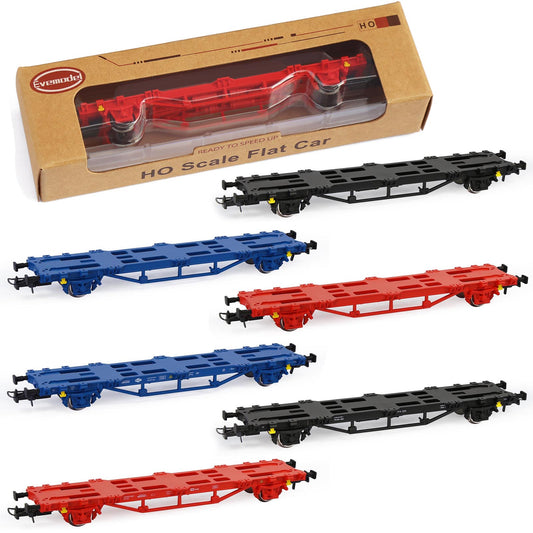 Evemodel 1pc Model Trains Wagons HO Scale 1:87 Flat Car Rolling Stock C8761