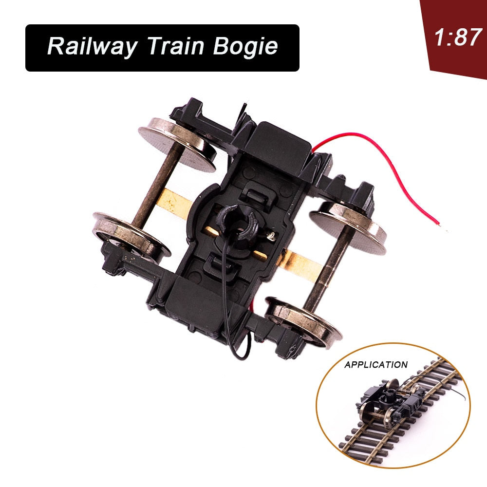 1:87 HO Scale Railway Train Bogie Assembly DIY Chassis Integrated Accessories Metal and Plastic Toys Model Refit Accessories