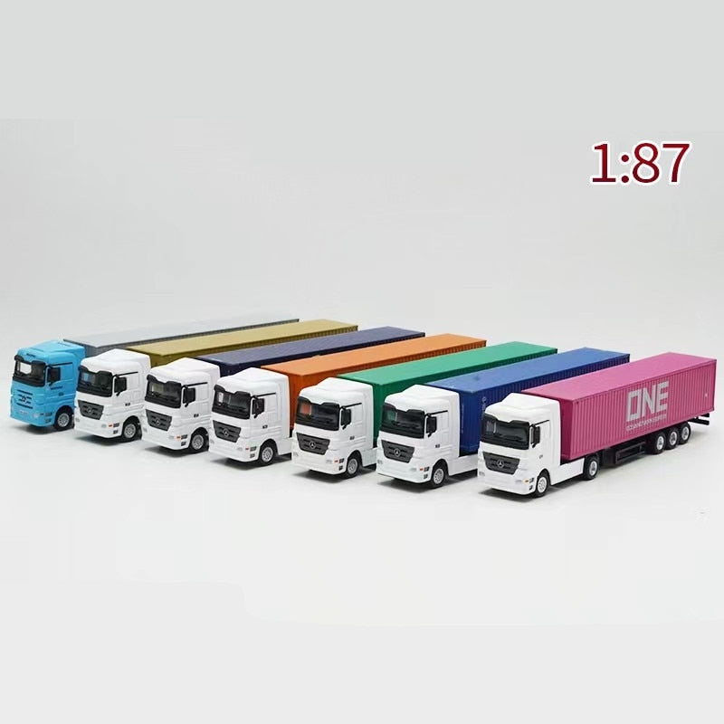 1:87 Alloy innovative logistics model container truck Model toy car