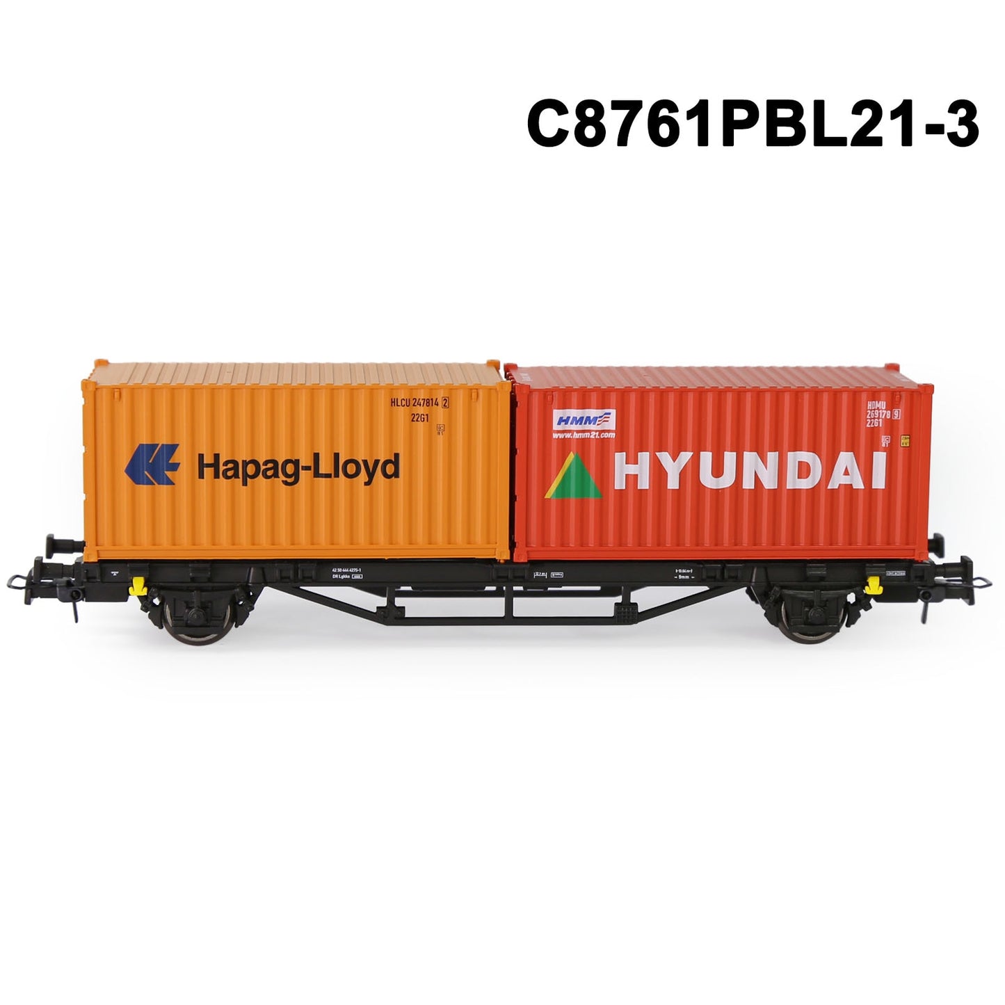 HO Scale 1:87 Flat Car with 20 or 40 ft Container