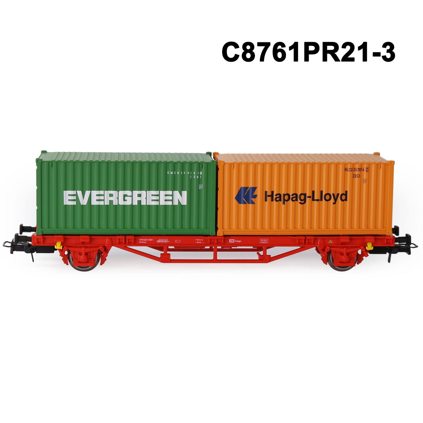 HO Scale 1:87 Flat Car with 20 or 40 ft Container