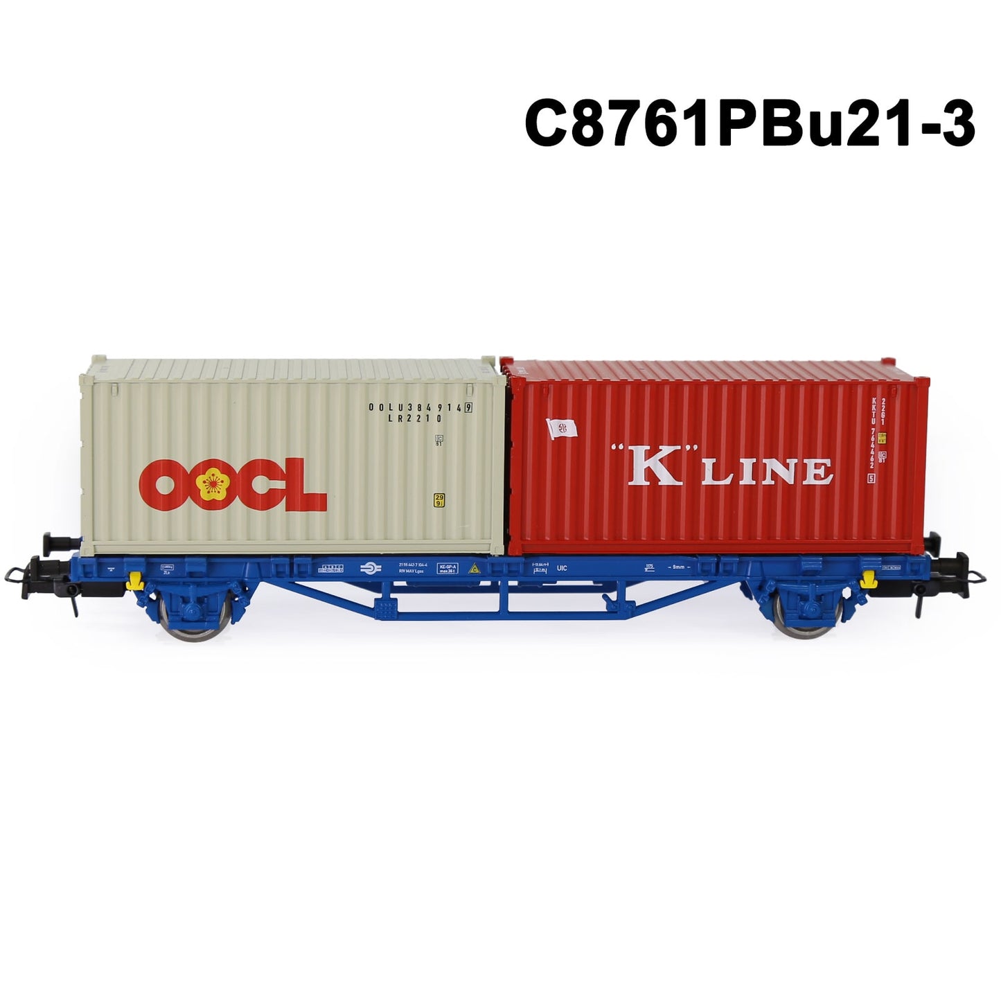 HO Scale 1:87 Flat Car with 20 or 40 ft Container