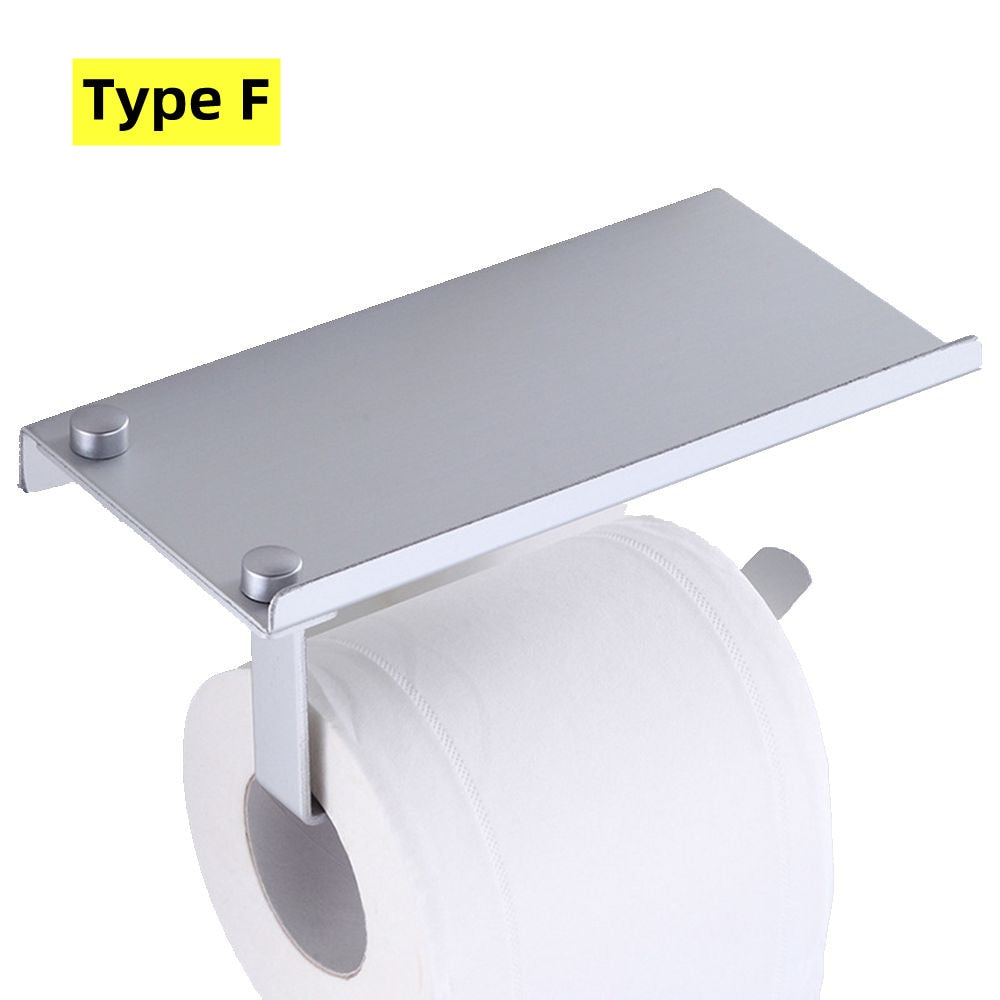 Wall Mounted Toilet Paper Holder With Storage Shelf