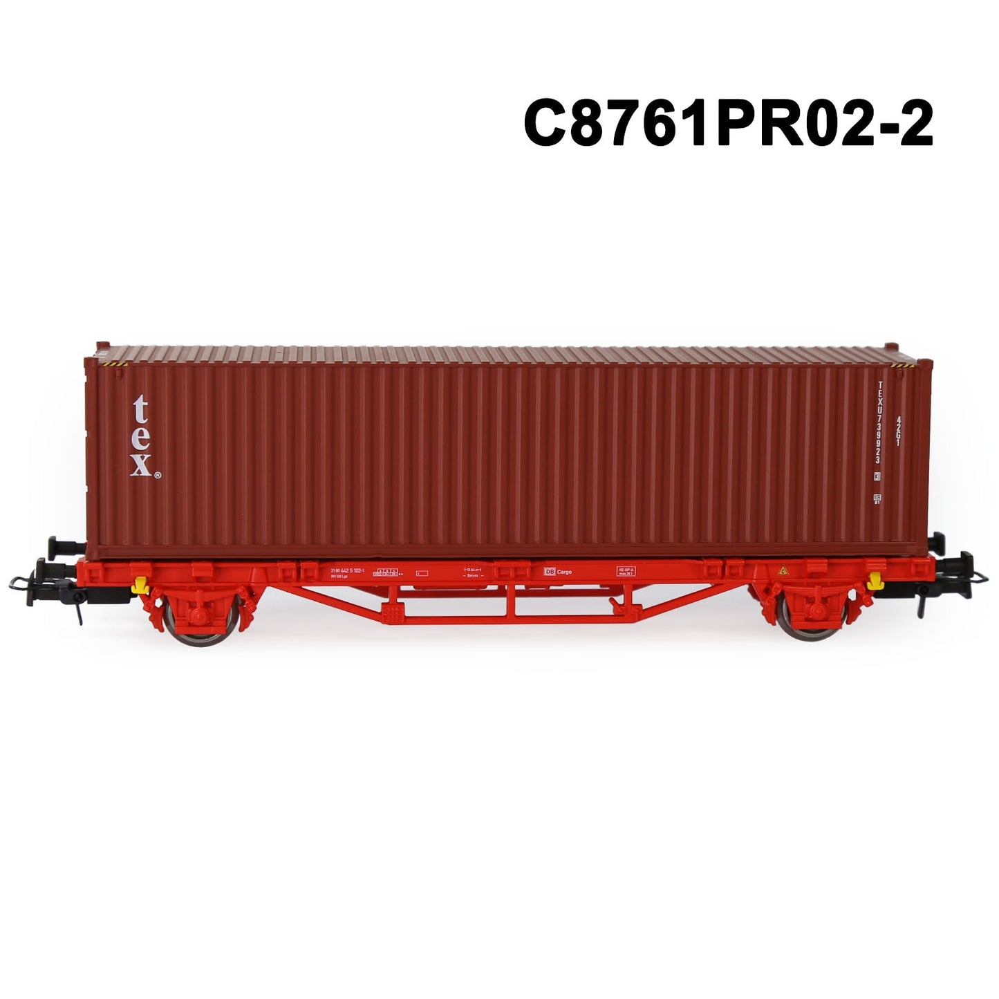 HO Scale 1:87 Flat Car with 20 or 40 ft Container