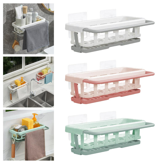 Multipurpose Sink Storage Rack Hanger Adjustable Sink Holder Drain Basket for Kitchen Bathroom Accessories