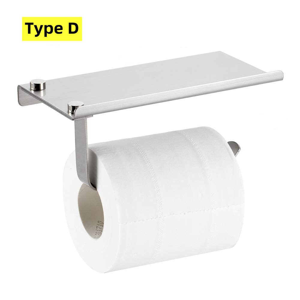 Wall Mounted Toilet Paper Holder With Storage Shelf