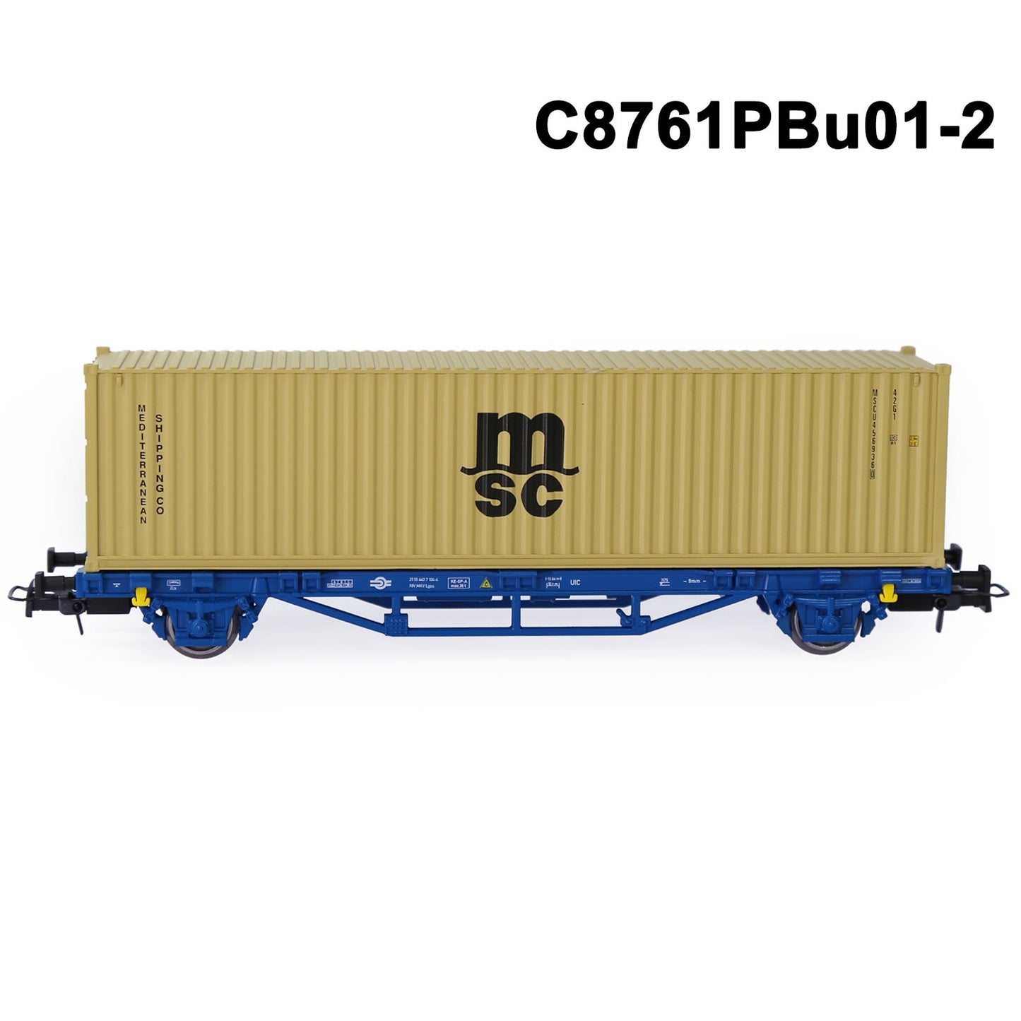 HO Scale 1:87 Flat Car with 20 or 40 ft Container