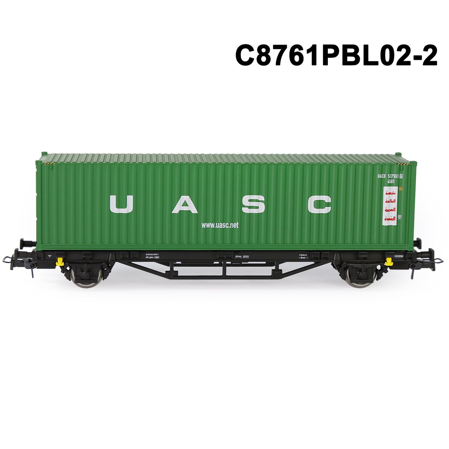 HO Scale 1:87 Flat Car with 20 or 40 ft Container