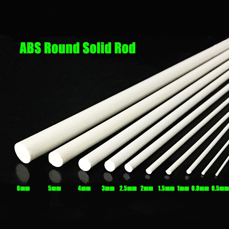 Various sizes ABS Plastic Round Solid Bar 50 pcs per pkg